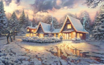 Christmas Lodge TK Oil Paintings